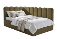 Pat Tapițat Princess de colț, cu somieră rabatabilă și ladă depozitare - 1