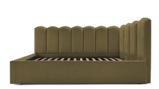 Pat Tapițat Princess de colț, cu somieră rabatabilă și ladă depozitare