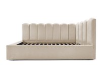 Pat Tapițat Princess de colț, cu somieră rabatabilă și ladă depozitare - 1