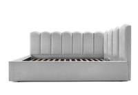 Pat Tapițat Princess de colț, cu somieră rabatabilă și ladă depozitare - 1