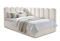 Pat Tapițat Princess de colț, cu somieră rabatabilă și ladă depozitare - 1