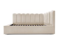 Pat Tapițat Princess de colț, cu somieră rabatabilă și ladă depozitare - 1