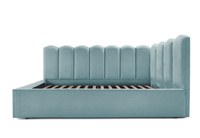 Pat Tapițat Princess de colț, cu somieră rabatabilă și ladă depozitare - 1