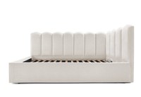 Pat Tapițat Princess de colț, cu somieră rabatabilă și ladă depozitare - 1