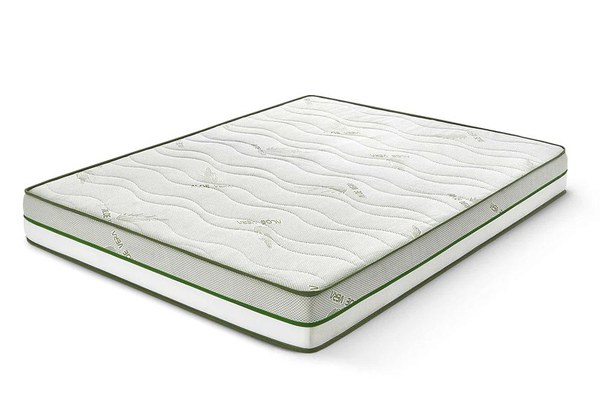 Saltea ALOE VERA HYGENE BIO MEMORY 18+5, 7 zone de confort, spumă poliuretanică elastică, spumă cu memorie, husă detașabilă cu fermoar, lavabilă, superortopedică, Grosime 25 cm