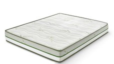 Saltea ALOE VERA HYGENE BIO MEMORY 18+5, 7 zone de confort, spumă poliuretanică elastică, spumă cu memorie, husă detașabilă cu fermoar, lavabilă, superortopedică, Grosime 25 cm