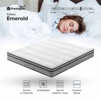 Saltea EMERALD, 18+5 Memory, spumă poliuretanică elastică, spumă cu memorie, husă cu efect antialergic, superortopedică, Grosime 24 cm - 3