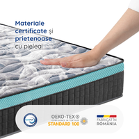Saltea Ideal Sleep COOL MEMORY GEL POCKET 5 Zone, Arcuri individuale, spumă poliuretanica elastică, spumă cu memorie cu gel de răcire, husă CoolActive, superortopedică, Grosime 30 cm - 5