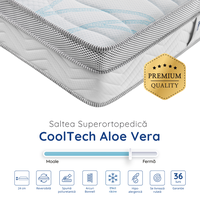 Saltea Ideal Sleep COOLTECH ALOE VERA, Arcuri Bonell, spumă poliuretanică pe multiple straturi, husă CoolTech, superortopedică, Grosime 24 cm - 4