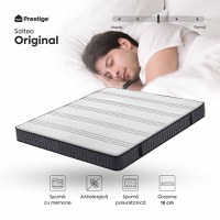 Saltea ORIGINAL, 14+2 Memory, spumă poliuretanică elastică, spumă cu memorie,  husă antibacteriană, superortopedică, Grosime 18 cm - 3