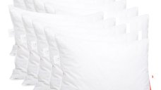 Set 10 x Perne Deluxe cu pene și puf de gâscă, husă bumbac, 50x70 cm