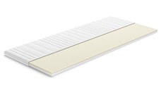 Topper saltea Dual Memory 4+2 cm, cu spumă poliuretanică + memory, husă antialergică și lavabilă, Grosime: 7 cm
