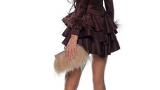 Rochie eleganta cu pene detasabile si volane