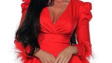 Rochie Prive Boutique cu Pene Detasabile si Volane