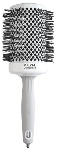 Olivia Garden Perie profesionala de par Expert Blowout Shine White&amp;Gray 65mm - 1