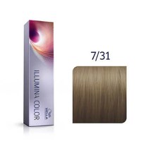 Wella Professionals Vopsea de par permanenta Illumina Color 7/31 blond mediu auriu cenusiu 60ml - 1