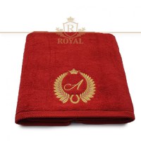 1buc Prosop Royal 600gr/mp-Brodat cu Monograma-Litera la Alegere (Culoare: Auriu, Culoare Broderie: Argintiu) - 5