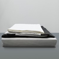 Lenjerie din matase sintetica ,pat dublu,6 piese, Alb+Gri - M02 - 2