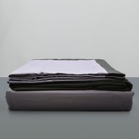 Lenjerie din matase sintetica ,pat dublu,6 piese, Mov+Gri - M09 - 2