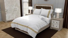 Lenjerie SATEN - 155gr/mp - Matrimoniala - Broderie Golden