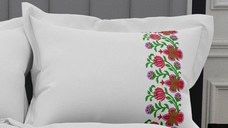 Lenjerie SATEN - 155gr/mp - Matrimoniala - Broderie Tulip