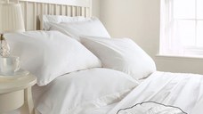 Pachet PROMO Lenjerie Alba Bumbac 100% + Pilota Gratis, Pat dublu