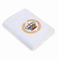 Prosop baie Brodat Alb cu broderie color, Nume, bumbac 100% - 1
