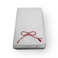 Prosop baie Brodat Model Martisor, Bumbac 100%, Alb, 70x140cm - 400gr/mp - 1
