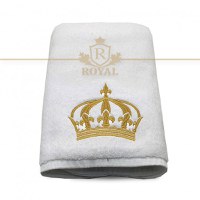 Prosop baie Broderie Coroana Model 4, bumbac 100%, 70x140cm - 1