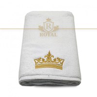 Prosop baie Broderie Coroana Model 5, bumbac 100%, 70x140cm - 1