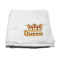 Prosop Fata Brodat, Broderie Queen, bumbac 100%, Alb, 50x90cm - 680gr/mp - 1