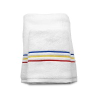 Set 2 Prosoape baie Brodate Alb cu broderie color, Model Tricolor, bumbac 100% - 2