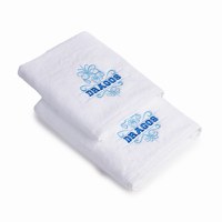 Set 2 Prosoape baie Brodate Alb cu broderie color, Nume, bumbac 100% - 4