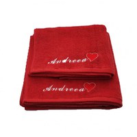 Set 2 Prosoape baie Brodate Color, Royal Home, bumbac 100%, Broderie Nume + Inimioara (Culoare Prosop: Albastru) - 4