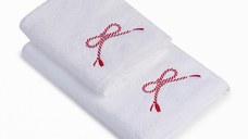 Set 2 Prosoape baie Brodate cu broderie color, Model Martisor, bumbac 100%