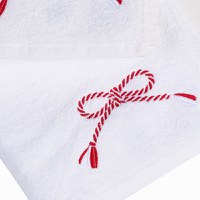 Set 2 Prosoape baie Brodate cu broderie color, Model Martisor, bumbac 100% - 5