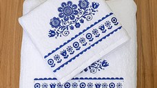 Set 2 Prosoape baie cu broderie color, Model Thailand, bumbac 100%