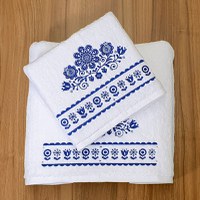 Set 2 Prosoape baie cu broderie color, Model Thailand, bumbac 100% - 1