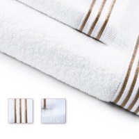 Set 3 Prosoape Brodate Hotel Lux Elegance Bej - 2