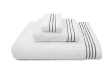 Set 3 Prosoape Brodate Hotel Lux Elegance Gri