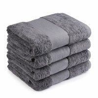 Set 4 Prosoape baie pentru brodat, Bumbac 100%, 70x140cm - 700g/mp-gri - 1