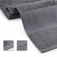 Set 4 Prosoape baie pentru brodat, Bumbac 100%, 70x140cm - 700g/mp-gri - 3