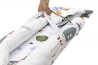 Set Baby Nest Somnart Cosulet bebelusi + Salteluta 42x84x2cm + Paturica 70x70cm, model Rachete - 2