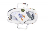 Set Baby Nest Somnart Cosulet bebelusi + Salteluta 42x84x2cm + Paturica 70x70cm, model Rachete - 1