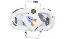 Set Baby Nest Somnart Cosulet bebelusi + Salteluta 42x84x2cm + Paturica 70x70cm, model Rachete