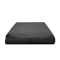 set Cuvertura Pat cu 2 Fete de Perna 55x75cm Uni, Model Geometric, Gri Inchis, 200x230cm - 2
