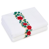 Set LUX Lenjerie Saten + Set Prosoape Brodate Model floral - 3