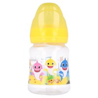 Biberon cu Gat Larg 150 ml Tetina din Silicon 3 Pozitii Baby Shark - 1