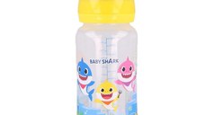 Biberon cu Gat Larg 360 ml Tetina din Silicon 3 Pozitii Baby Shark