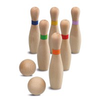 Bowling din Lemn cu 6 Popice, 2 Bile si un Sac de Transportat, Cayro - 2